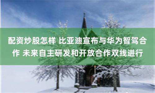 配资炒股怎样 比亚迪宣布与华为智驾合作 未来自主研发和开放合作双线进行
