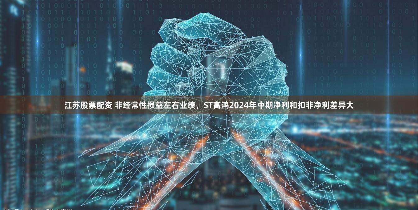 江苏股票配资 非经常性损益左右业绩，ST高鸿2024年中期净利和扣非净利差异大